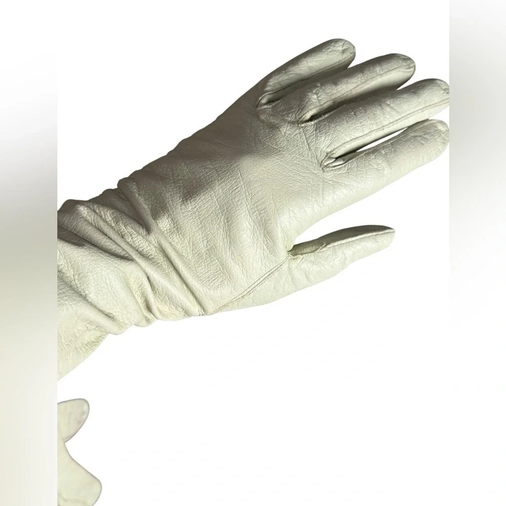 VTG Bundle 3 Pairs Mid-Century Gloves Leather & Nylon Pastel Green White Cream